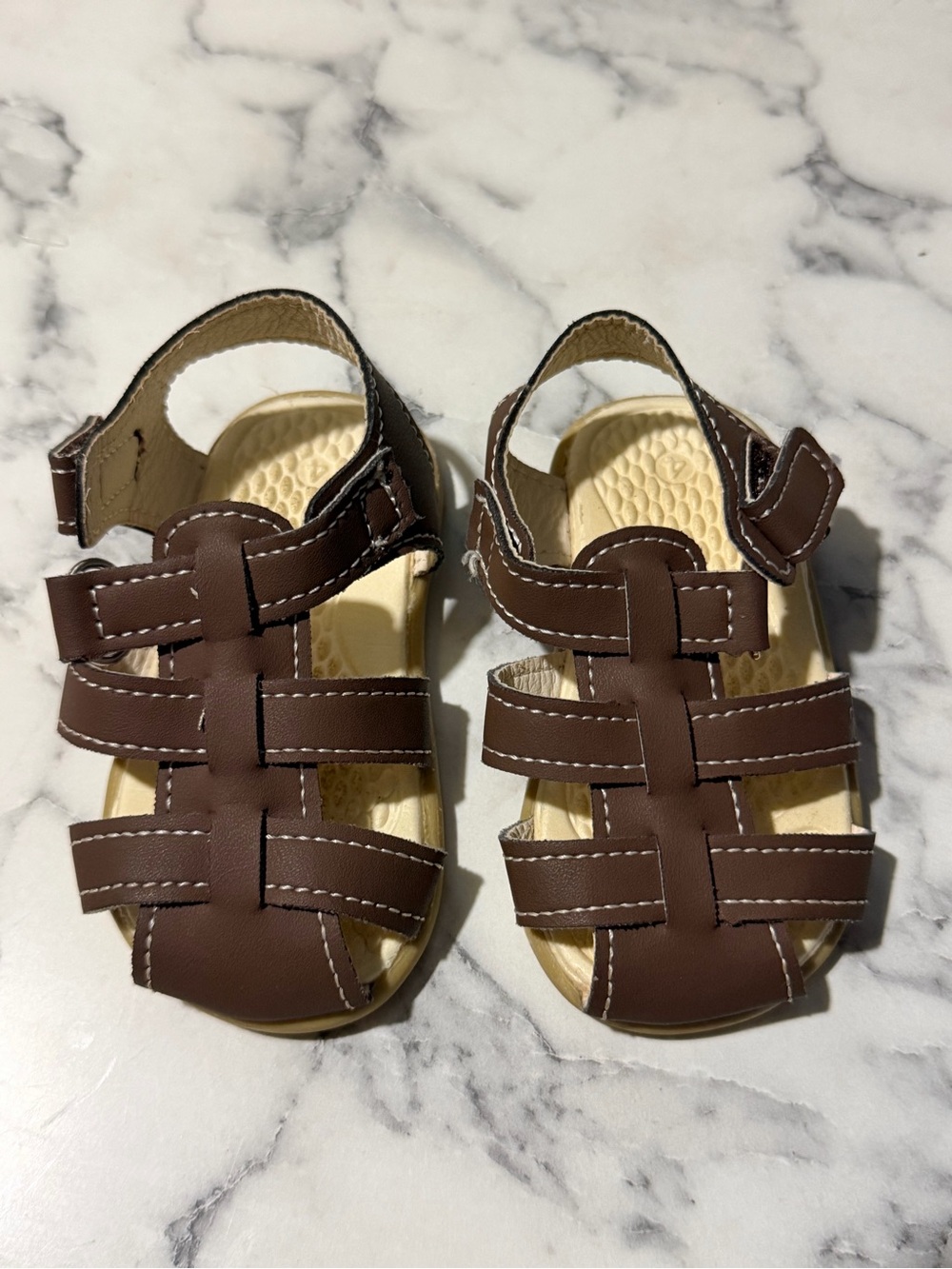 Kids Brown Strappy Sandals